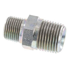 3/8'' NPT x 1/2'' NPT Zinc plated Steel Double Nipple 210 Bar - Hydraulic