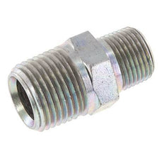 3/8'' NPT x 1/2'' NPT Zinc plated Steel Double Nipple 210 Bar - Hydraulic