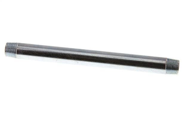 R 3/8'' Zinc plated Steel Double Pipe Nipple 50 Bar DIN 2982 - 180mm [2 Pieces]