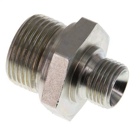 G 1'' x G 1/2'' Zinc plated Steel Double Nipple 345 Bar - Hydraulic