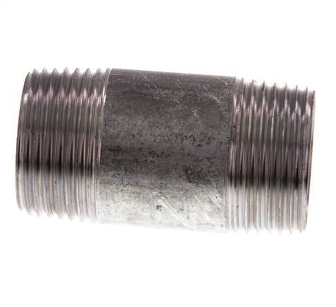 R 1'' Zinc plated Steel Double Pipe Nipple 50 Bar DIN 2982 - 60mm [5 Pieces]