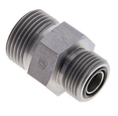 UNS 1''-14 x UN 13/16''-16 Zinc plated Steel Double Nipple ORFS 400 Bar - Hydraulic