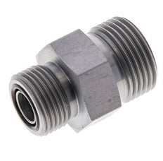 UNS 1''-14 x UN 13/16''-16 Zinc plated Steel Double Nipple ORFS 400 Bar - Hydraulic