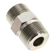 UNS 1''-14 x 3/4'' NPT Zinc plated Steel Double Nipple ORFS 400 Bar - Hydraulic