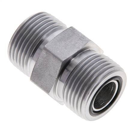 UNS 1''-14 Zinc plated Steel Double Nipple ORFS 400 Bar - Hydraulic