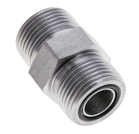 UNS 1''-14 Zinc plated Steel Double Nipple ORFS 400 Bar - Hydraulic