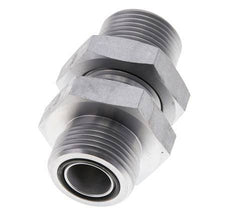 UN 1-3/16''-12 Male Zinc plated Steel Bulkhead Fitting ORFS 400 Bar - Hydraulic
