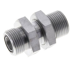 UN 1-3/16''-12 Male Zinc plated Steel Bulkhead Fitting ORFS 400 Bar - Hydraulic