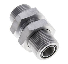 UN 1-3/16''-12 Male Zinc plated Steel Bulkhead Fitting ORFS 400 Bar - Hydraulic
