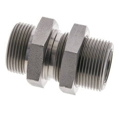 UN 1-7/16''-12 Male Zinc plated Steel Bulkhead Fitting ORFS 400 Bar - Hydraulic