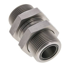UN 1-7/16''-12 Male Zinc plated Steel Bulkhead Fitting ORFS 400 Bar - Hydraulic