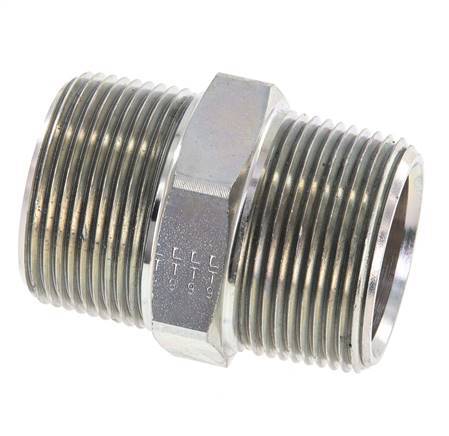 1 1/4'' NPT Zinc plated Steel Double Nipple 80 Bar - Hydraulic