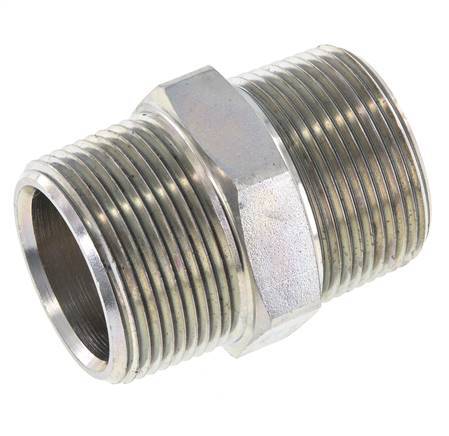 1 1/4'' NPT Zinc plated Steel Double Nipple 80 Bar - Hydraulic