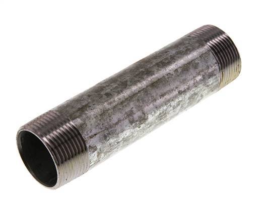 R 1 1/4'' Zinc plated Steel Double Pipe Nipple 50 Bar DIN 2982 - 150mm [2 Pieces]