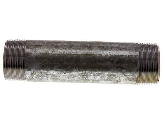 R 1 1/4'' Zinc plated Steel Double Pipe Nipple 50 Bar DIN 2982 - 150mm [2 Pieces]