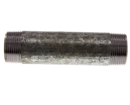 R 1 1/4'' Zinc plated Steel Double Pipe Nipple 50 Bar DIN 2982 - 150mm [2 Pieces]