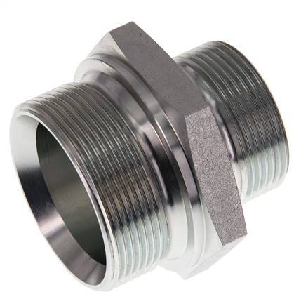 G 2'' x G 1 1/2'' Zinc plated Steel Double Nipple 160 Bar - Hydraulic