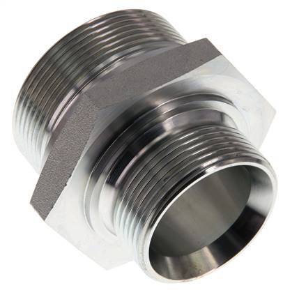 G 2'' x G 1 1/2'' Zinc plated Steel Double Nipple 160 Bar - Hydraulic