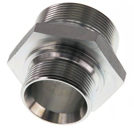 G 2'' x G 1 1/2'' Zinc plated Steel Double Nipple 160 Bar - Hydraulic