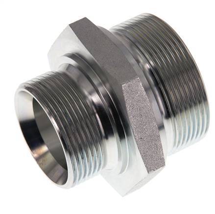 G 2'' x G 1 1/2'' Zinc plated Steel Double Nipple 160 Bar - Hydraulic