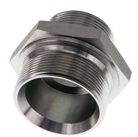 G 2'' x G 1 1/2'' Zinc plated Steel Double Nipple 160 Bar - Hydraulic