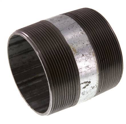 R 3'' Zinc plated Steel Double Pipe Nipple 50 Bar DIN 2982 - 80mm