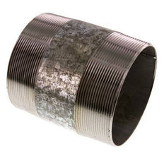 R 4'' Zinc plated Steel Double Pipe Nipple 50 Bar DIN 2982 - 120mm