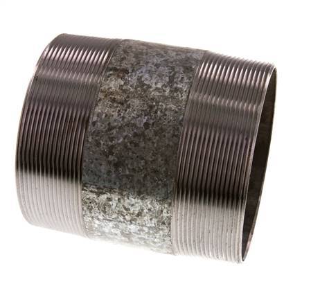 R 4'' Zinc plated Steel Double Pipe Nipple 50 Bar DIN 2982 - 120mm