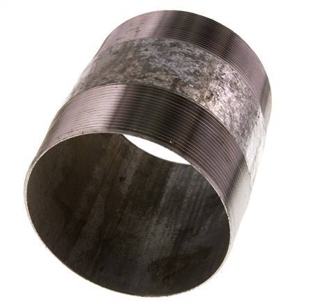 R 4'' Zinc plated Steel Double Pipe Nipple 50 Bar DIN 2982 - 120mm