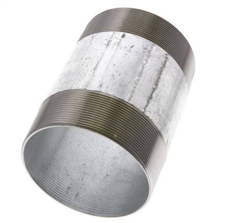 R 4'' Zinc plated Steel Double Pipe Nipple 50 Bar DIN 2982 - 150mm