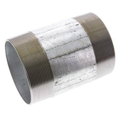 R 4'' Zinc plated Steel Double Pipe Nipple 50 Bar DIN 2982 - 150mm