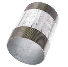 R 4'' Zinc plated Steel Double Pipe Nipple 50 Bar DIN 2982 - 150mm