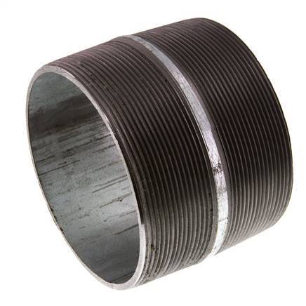 R 4'' Zinc plated Steel Double Pipe Nipple 50 Bar DIN 2982 - 80mm