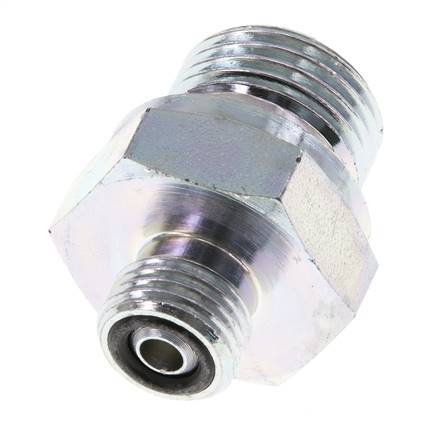 UNF 9/16''-18 x G 1/2'' Zinc plated Steel Double Nipple ORFS 630 Bar - Hydraulic