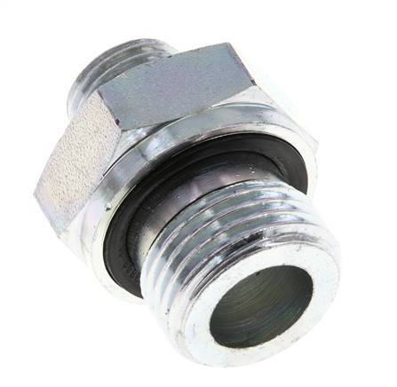 UNF 9/16''-18 x G 1/2'' Zinc plated Steel Double Nipple ORFS 630 Bar - Hydraulic