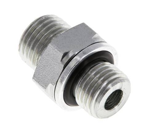 UNF 9/16''-18 x G 1/4'' Zinc plated Steel Double Nipple ORFS 630 Bar - Hydraulic