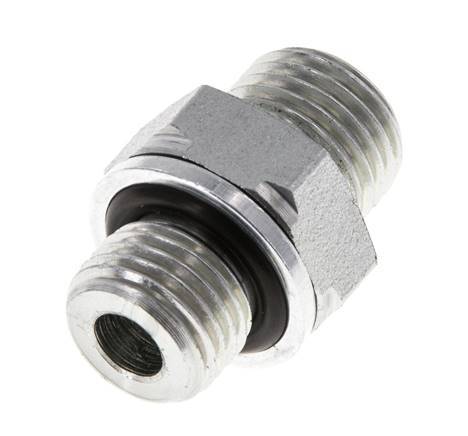 UNF 9/16''-18 x G 1/4'' Zinc plated Steel Double Nipple ORFS 630 Bar - Hydraulic