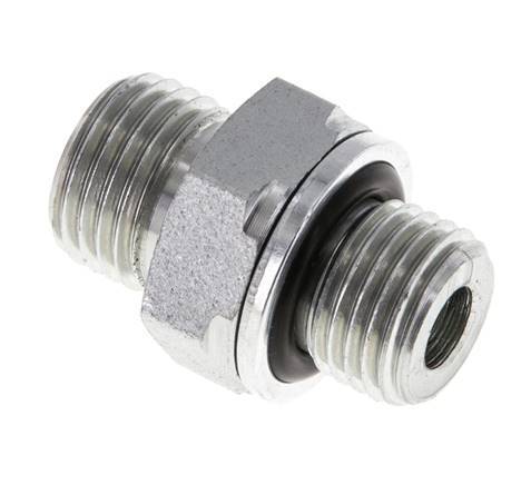 UNF 9/16''-18 x G 1/4'' Zinc plated Steel Double Nipple ORFS 630 Bar - Hydraulic