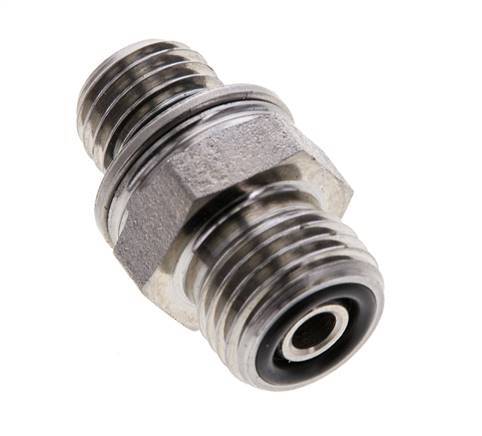 UNF 9/16''-18 x M12x1.5 Zinc plated Steel Double Nipple ORFS 630 Bar - Hydraulic