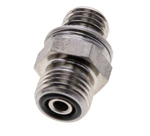 UNF 9/16''-18 x M12x1.5 Zinc plated Steel Double Nipple ORFS 630 Bar - Hydraulic