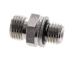 UNF 9/16''-18 x M12x1.5 Zinc plated Steel Double Nipple ORFS 630 Bar - Hydraulic