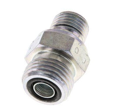UN 11/16''-16 x G 1/4'' Zinc plated Steel Double Nipple ORFS 630 Bar - Hydraulic