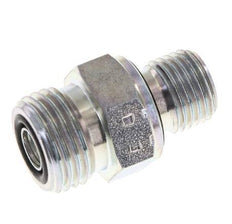 UN 11/16''-16 x G 1/4'' Zinc plated Steel Double Nipple ORFS 630 Bar - Hydraulic