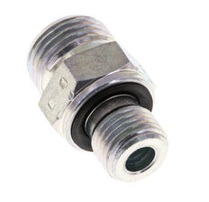 UN 11/16''-16 x G 1/4'' Zinc plated Steel Double Nipple ORFS 630 Bar - Hydraulic