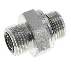 UN 11/16''-16 x G 3/8'' Zinc plated Steel Double Nipple ORFS 630 Bar - Hydraulic