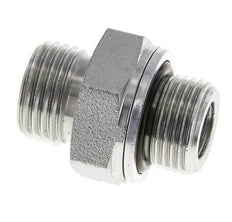 UN 11/16''-16 x G 3/8'' Zinc plated Steel Double Nipple ORFS 630 Bar - Hydraulic