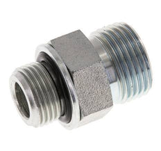 UN 13/16''-16 x G 3/8'' Zinc plated Steel Double Nipple ORFS 630 Bar - Hydraulic