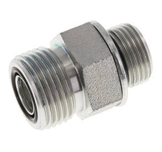 UN 13/16''-16 x G 3/8'' Zinc plated Steel Double Nipple ORFS 630 Bar - Hydraulic