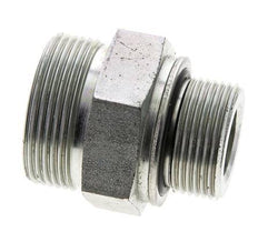 UN 1-11/16''-12 x M33x2 Zinc plated Steel Double Nipple ORFS 250 Bar - Hydraulic