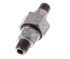 R 1/4'' Zinc plated Cast iron Double Nipple 3-pieces with Conically sealing 25 Bar